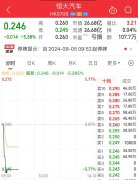 突发！恒大汽车大跌暂停交易，